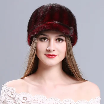 החורף החדש של נשים פרווה חמה אופנה ברווז הלשון כובע קוריאנית חמודה מינק שיער האוזן הגנה כובע