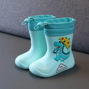 תינוקת גשם נעל תינוקות מגפי שלג חמים קריקטורה גשם מגפי אופנת נעלי גומי ילדים הנעל להסרה ריפוד קטיפה