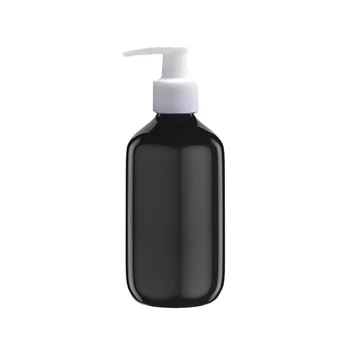 300ml Capcity צבע שחור למילוי חוזר לסחוט PET פלסטיק נייד בקבוק קרם לבן עם משאבת המרסס
