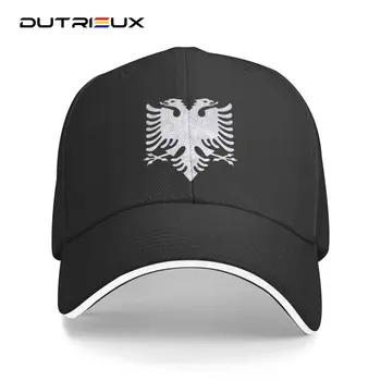 כובע בייסבול לגברים נשים במצוקה אלבנית נשר כפול הראש קרסט בוגר גאה של אלבניה מתכוונן אבא כובע הגנה מהשמש