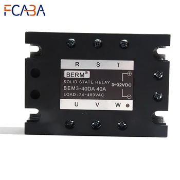 FCABA 1PC 10-200A מצב מוצק ממסר עבור חימום צינור מתח הבקרה 3-32VDC עומס מתח 24-480VAC