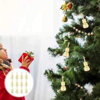 12 יח ' מוזיקלי דגם עץ חג המולד תליונים Miniture Decorationationsation קישוטי חג המולד זר עיצוב