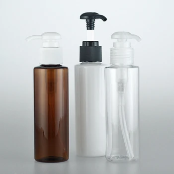 40pcs 120ml פלסטיק ריק לבן נקי חום בקבוקי פלסטיק משאבת ג ' ל מקלחת שמפו ניקוי פנים קוסמטי אריזה