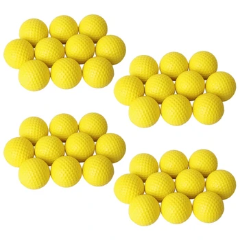 40Pcs צהוב רך אלסטי מקורה בפועל PU כדור גולף