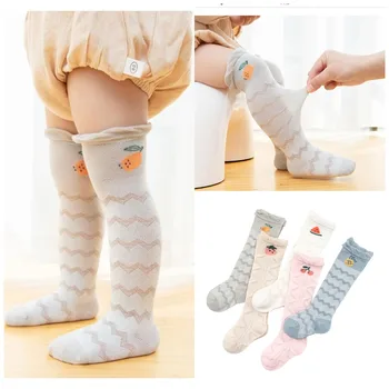5pairs הקיץ התינוק רשת דק גרביים ארוכות היילוד בנות בנים כותנה הברך גבוהה גרבי תינוקות יתוש הוכחה עבור היילוד פעוט