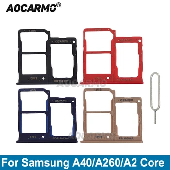 Aocarmo עבור Samsung Galaxy 40א / A260 / A2 Core כרטיס ה-Sim מגש MicroSD בעל חריץ החלפת חלק