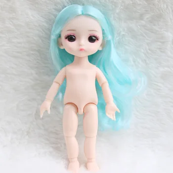 בנות בובת צעצוע 16cm בובה 3D אמיתי העיניים 13 המפרקים מטלטלין שיער מתולתל 1/8 Bjd להתלבש צעצוע אביזרים
