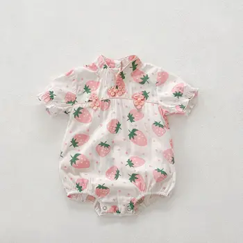 0-24M היילוד ילד תינוק בגדי ילדות פרח הדפסה רומפר אלגנטי כותנה פרחוני סרבל חמוד נסיכה מתוקה תלבושות